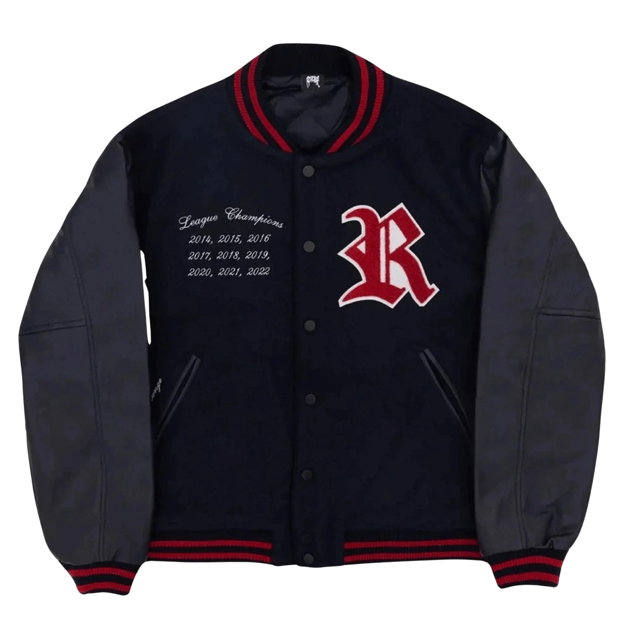 Revenge Rottweiler Varsity Jacket Navy Red