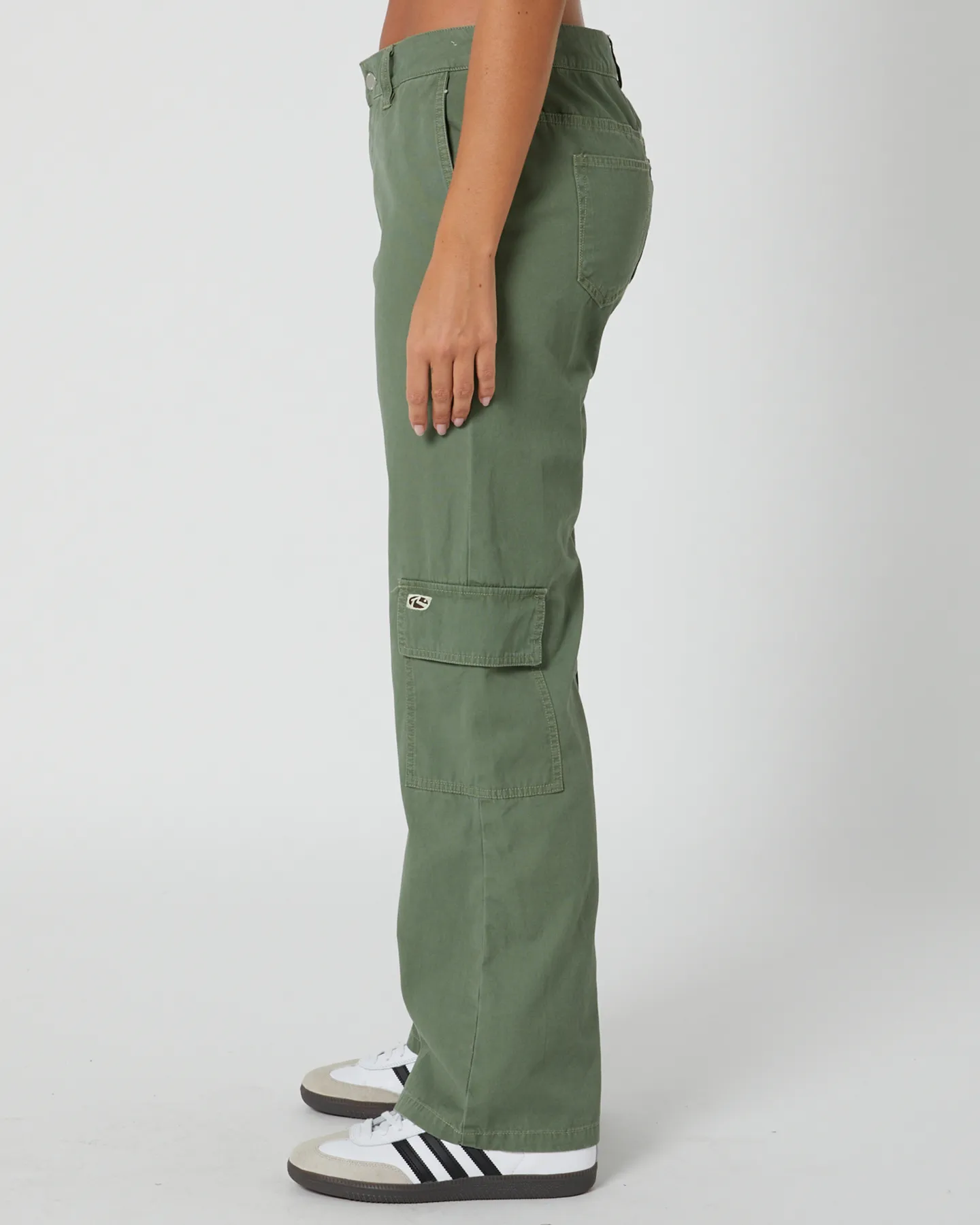 Rusty Cade Low Straight Canvas Cargo Pant - Army Green | SurfStitch