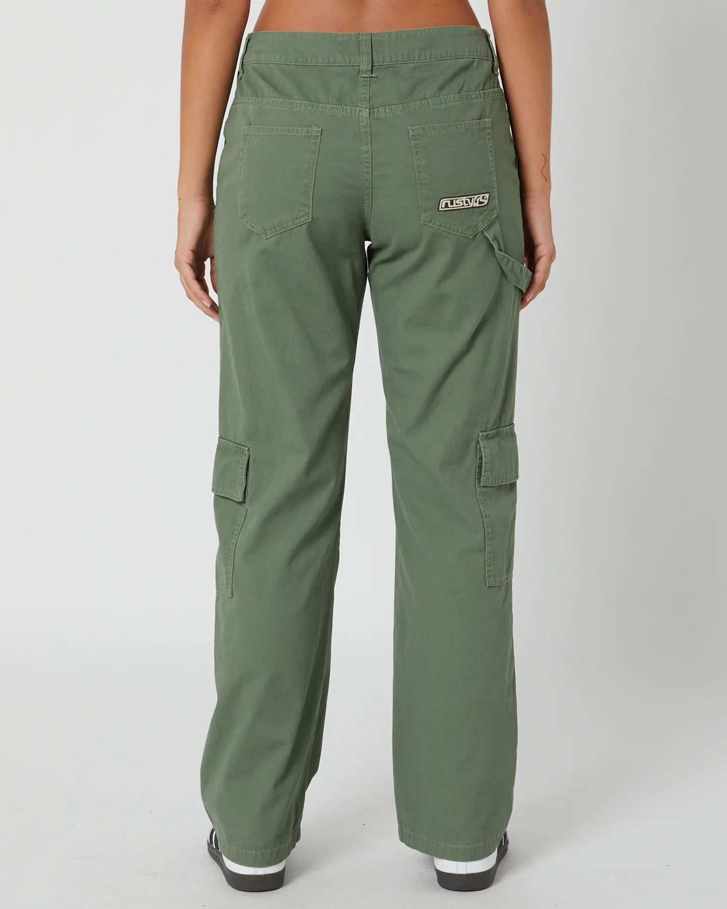 Rusty Cade Low Straight Canvas Cargo Pant - Army Green | SurfStitch