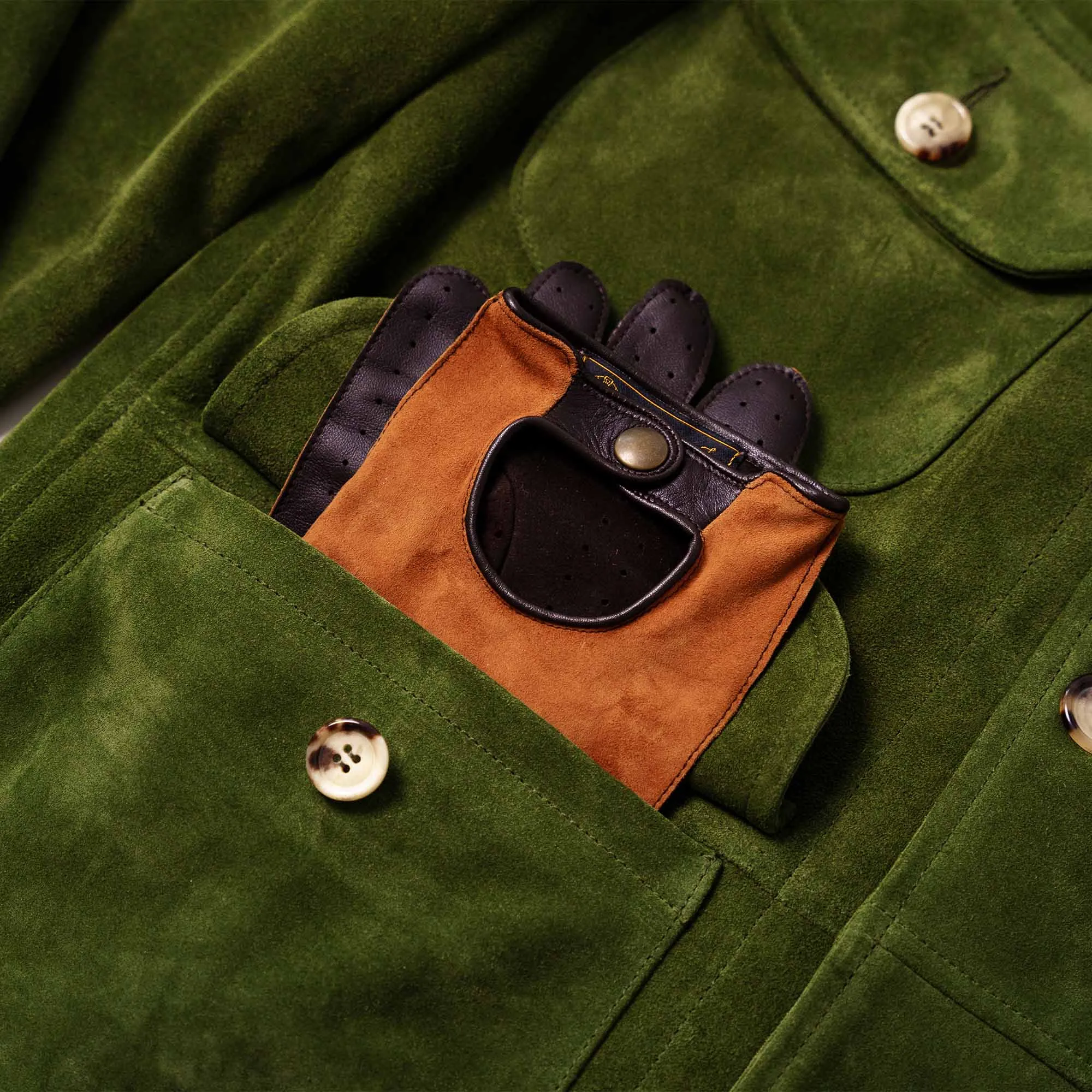 Safari Emerald Green Suede Jacket - Shangri-la Heritage