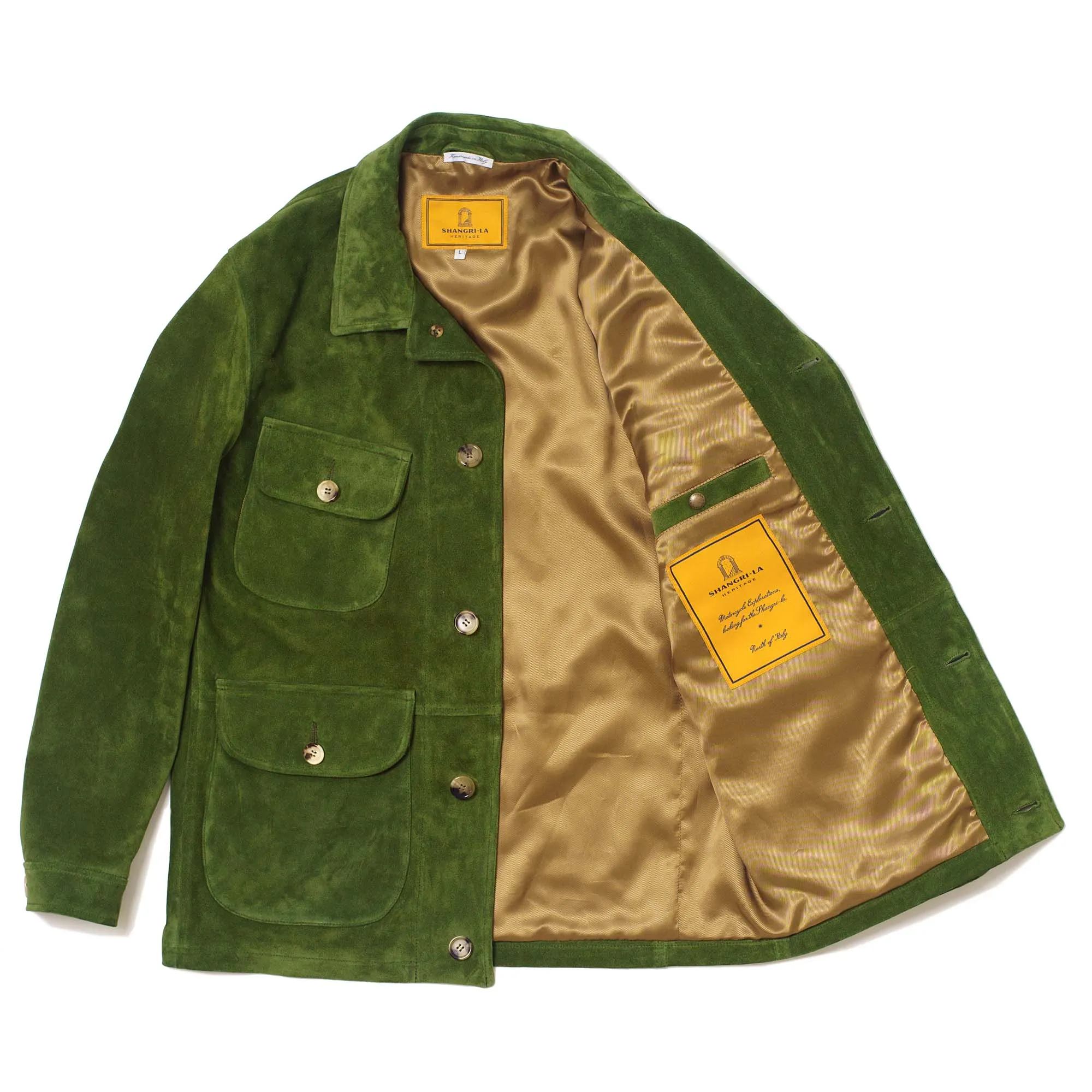 Safari Emerald Green Suede Jacket - Shangri-la Heritage