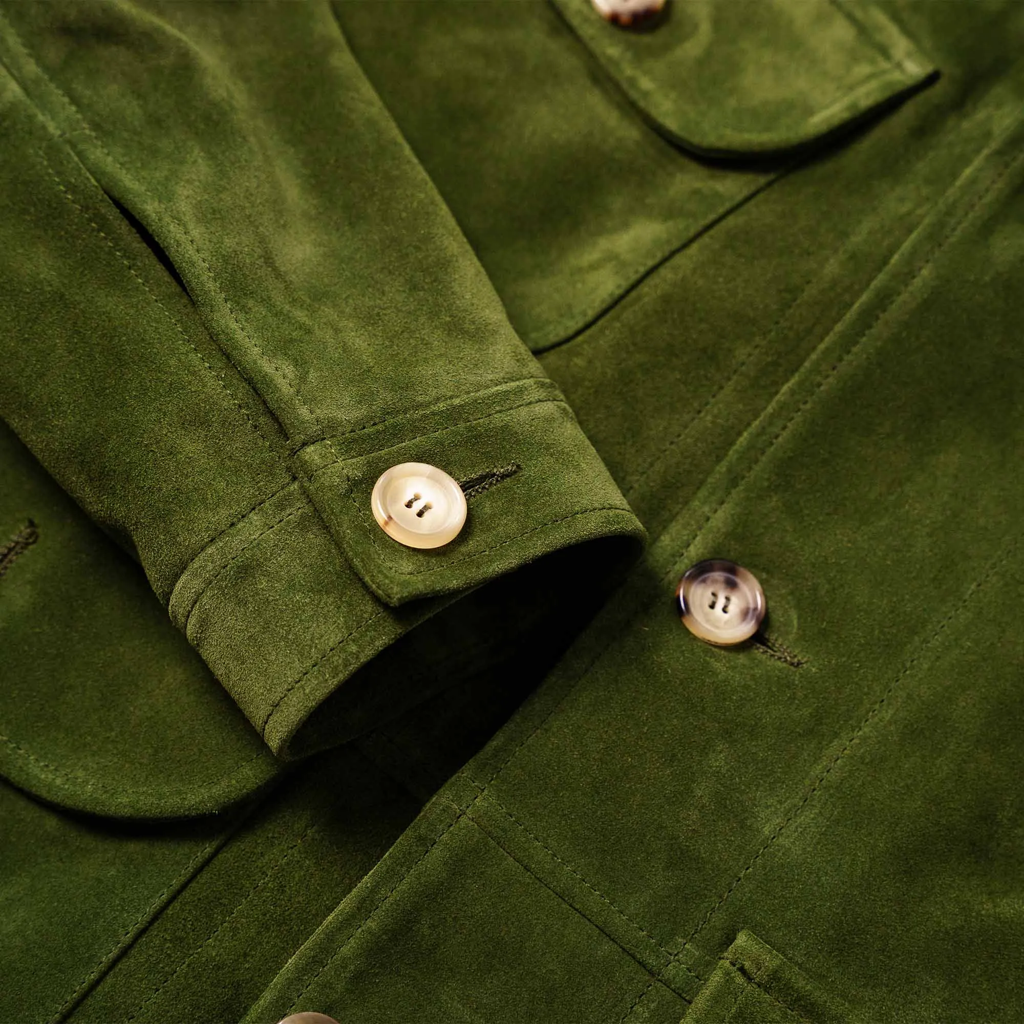 Safari Emerald Green Suede Jacket - Shangri-la Heritage