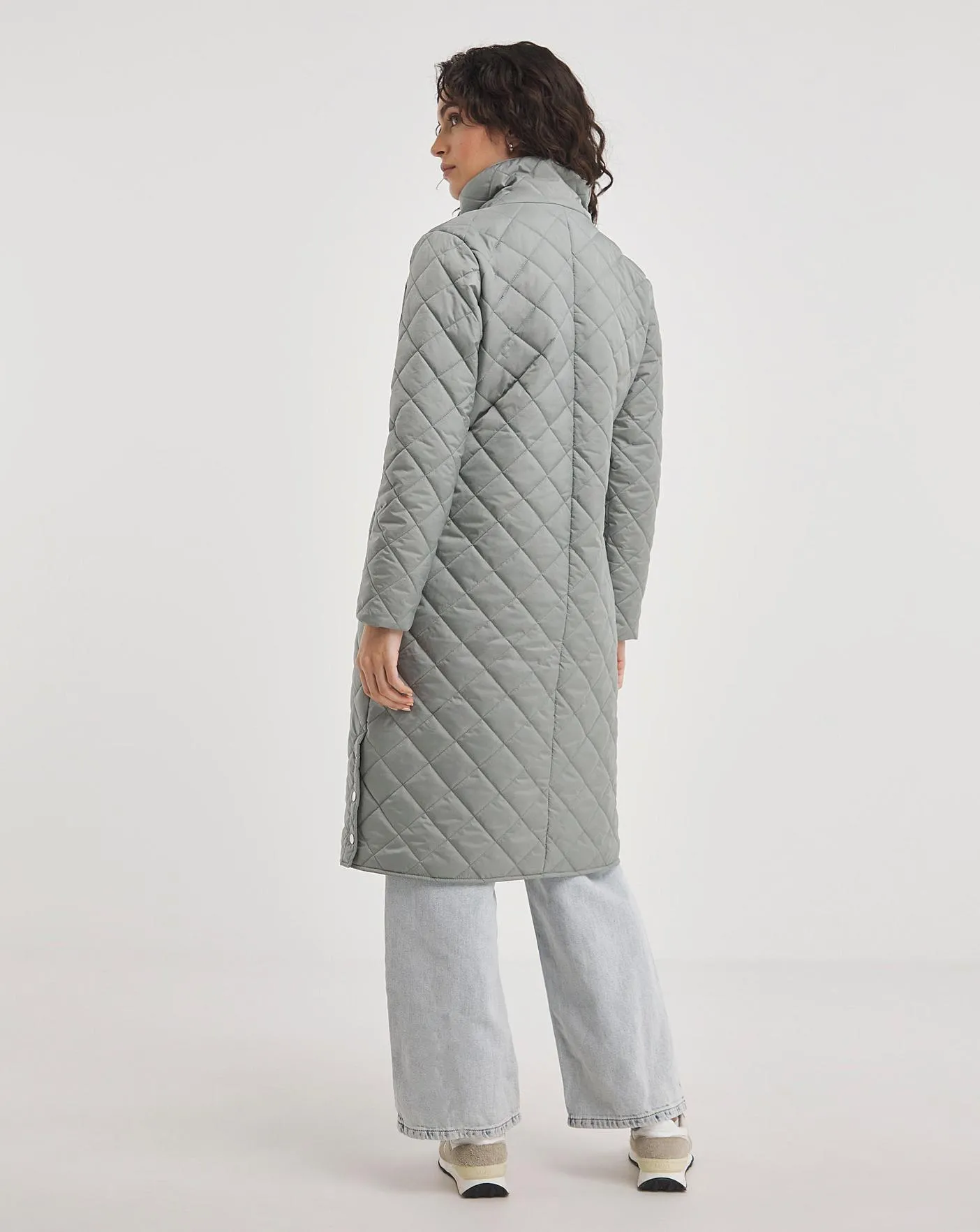 Sage Asymmetric Quilt Coat