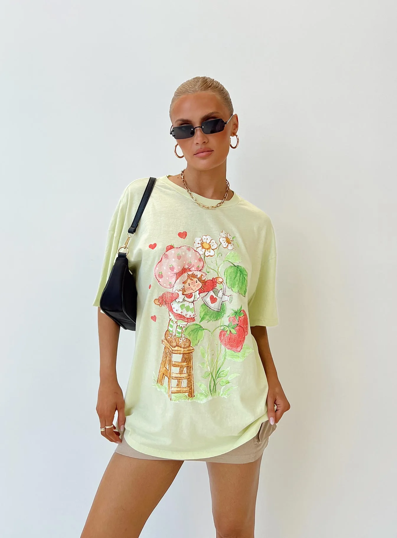 Strawberry Girl Oversized Tee Green