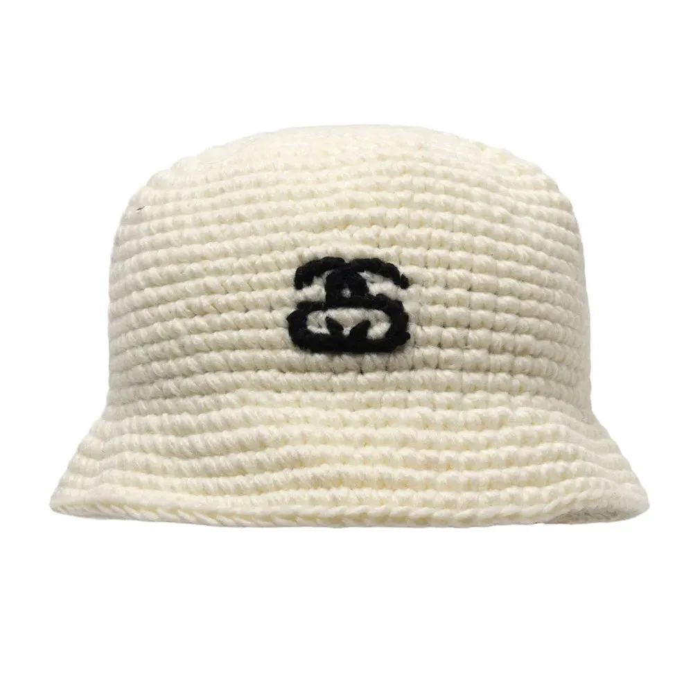 STSSY SS LINK KNIT BUCKET HAT // BONE