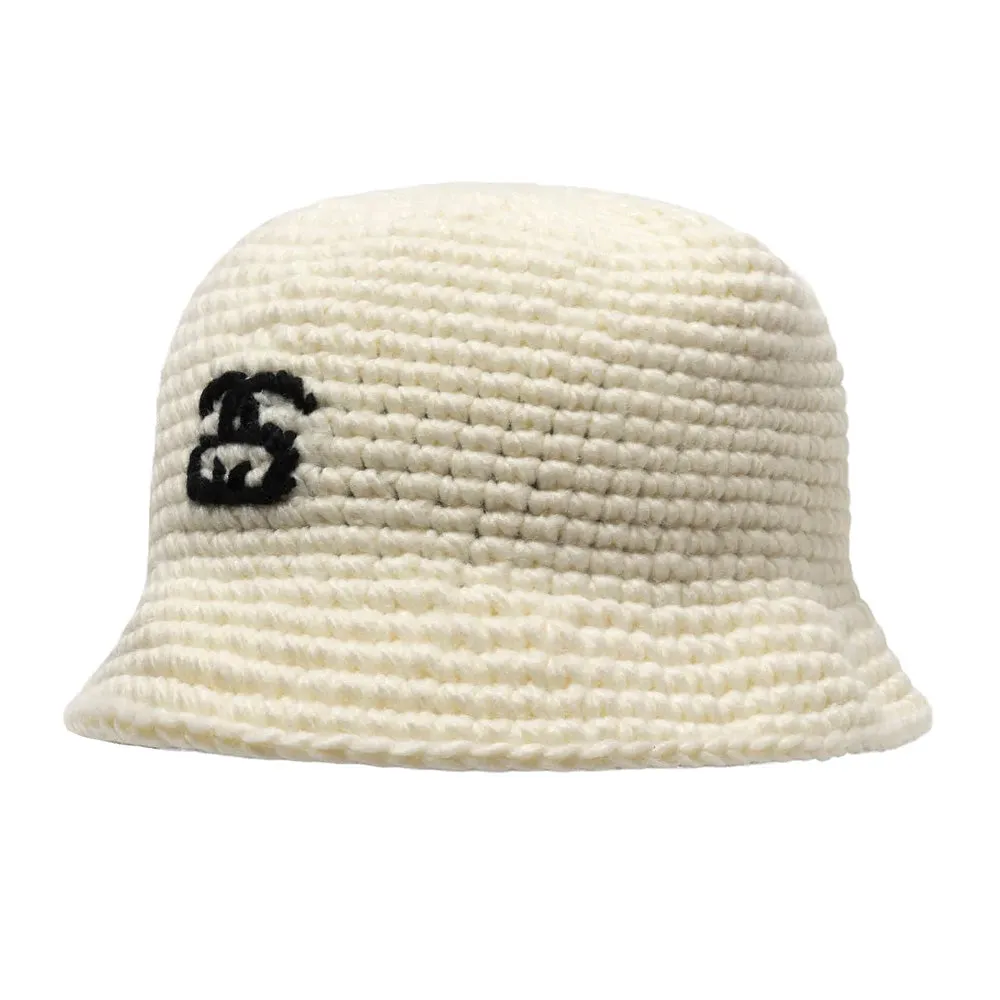 STSSY SS LINK KNIT BUCKET HAT // BONE