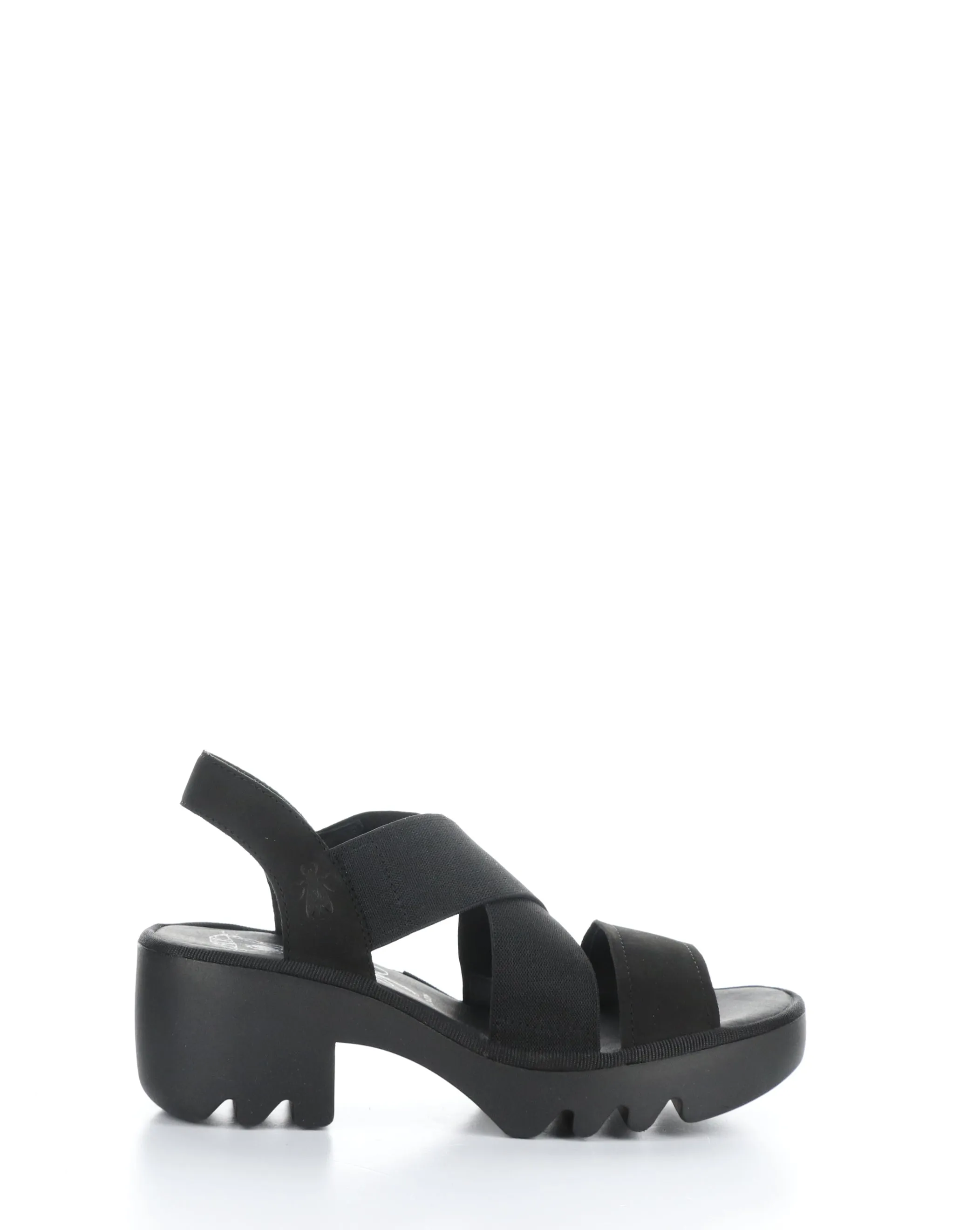 TAJI502FLY 000 BLACK Round Toe Sandals