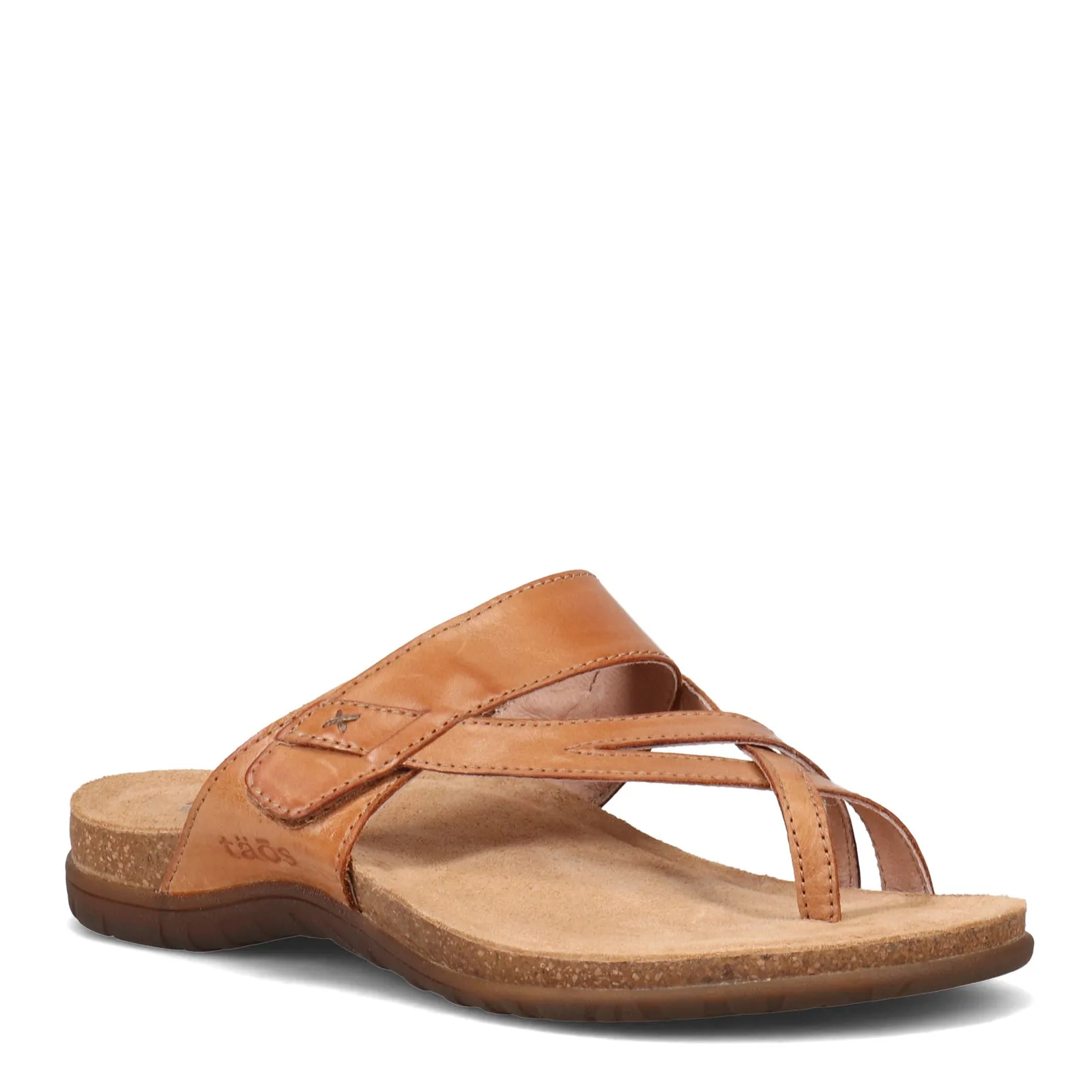 Taos Womens Perfect Leather Thong Sandal- Tan Leather