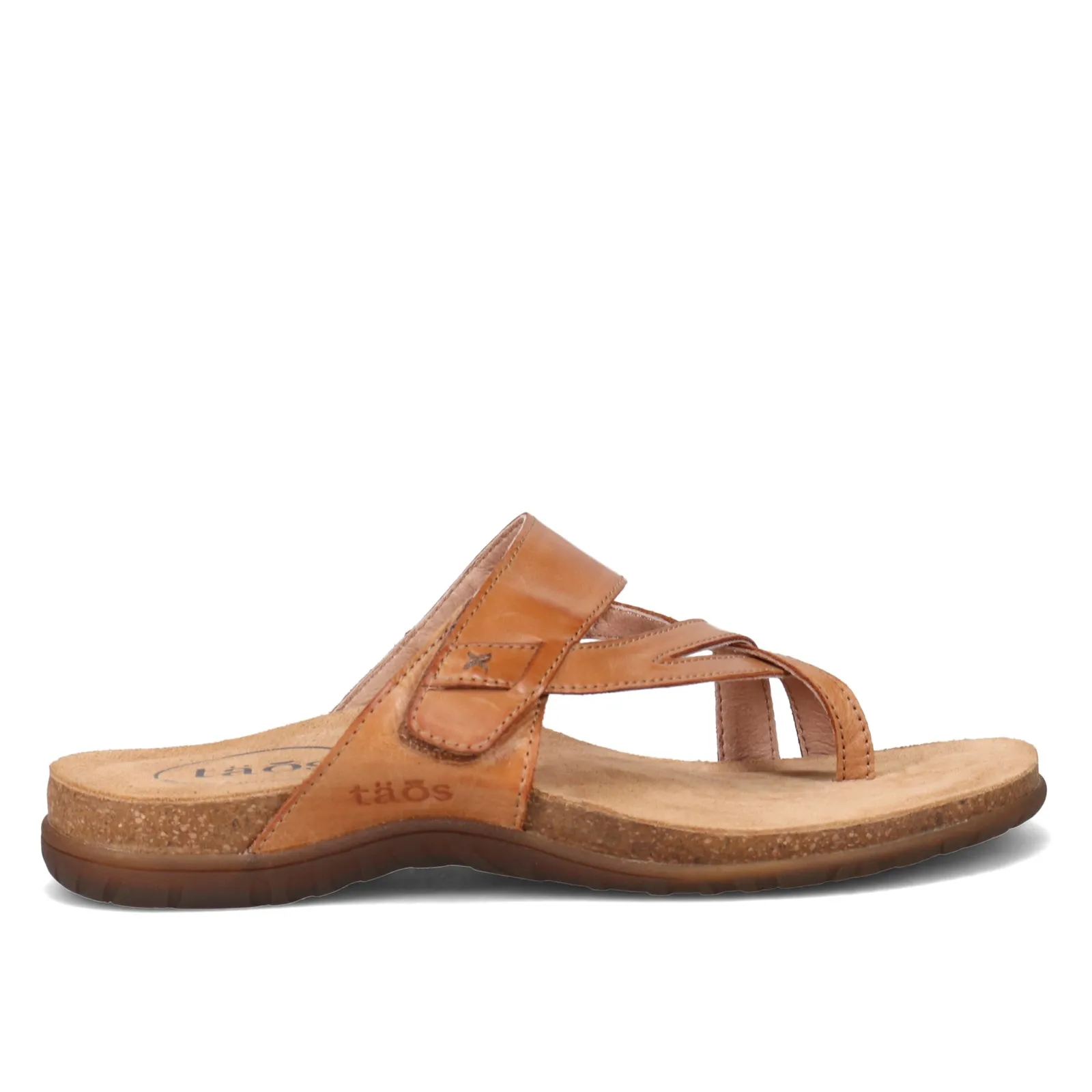 Taos Womens Perfect Leather Thong Sandal- Tan Leather