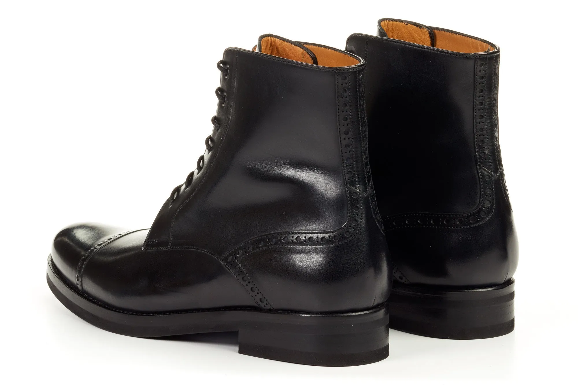 The Presley Lace-Up Boot - Nero - Rubber Sole