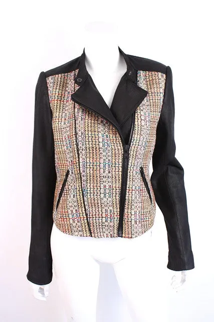 THEORY Leather & Tweed Jacket