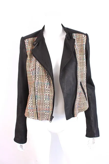 THEORY Leather & Tweed Jacket