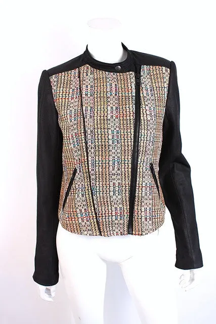 THEORY Leather & Tweed Jacket