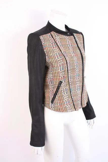 THEORY Leather & Tweed Jacket