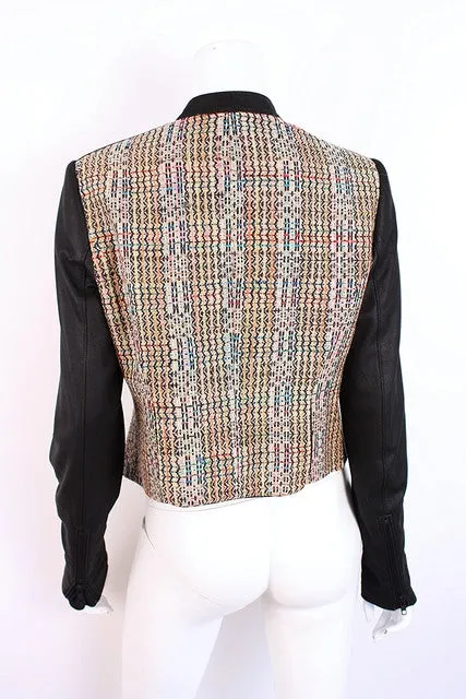 THEORY Leather & Tweed Jacket