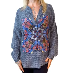 Tolani Heidi Blouse Tunic  Silk Fashion Apparel S M L