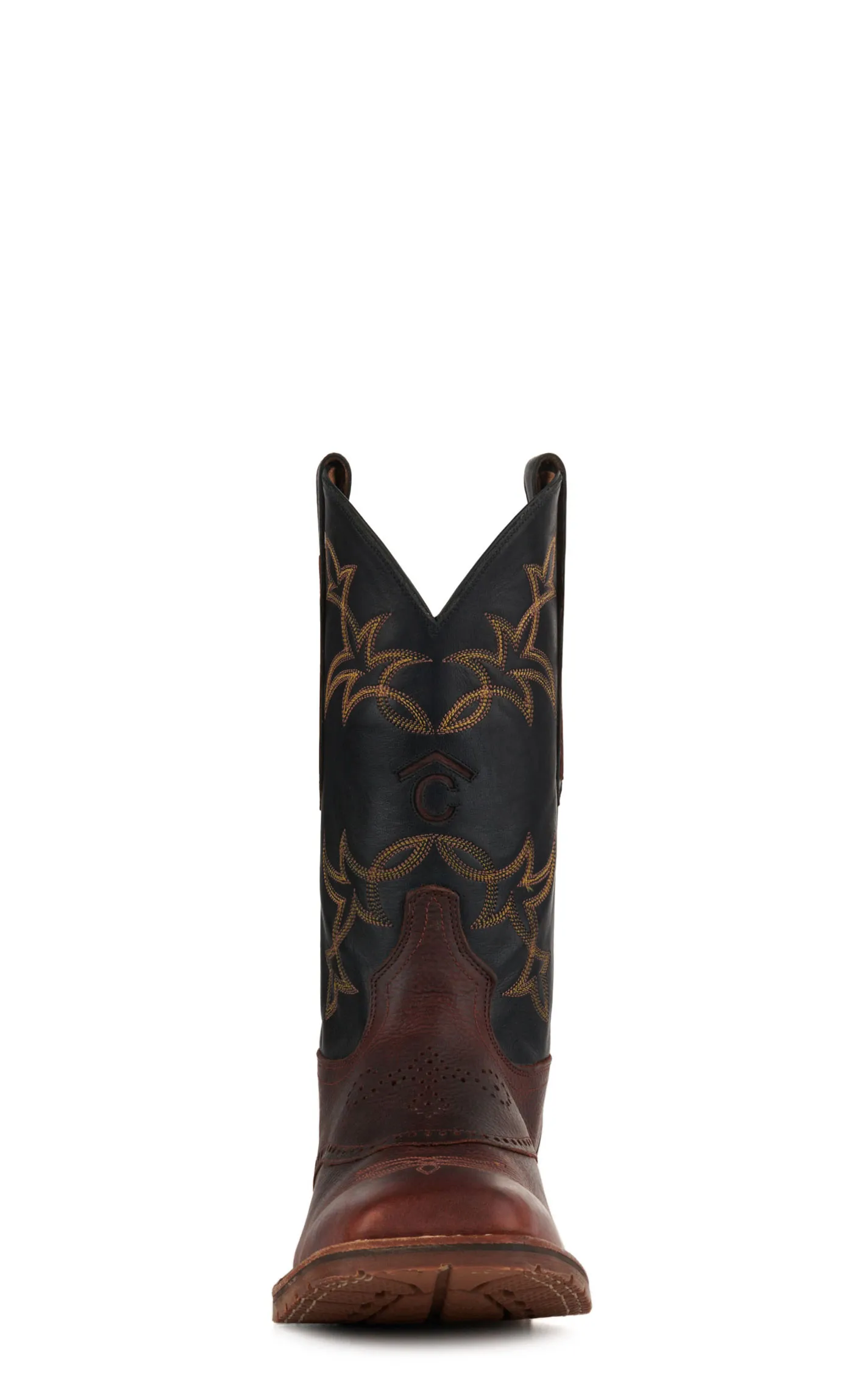 Tony Lama Men's Sienna Brown and Black Rafter C Wide Square Toe Cowboy Boots - Cavender's Exclusive