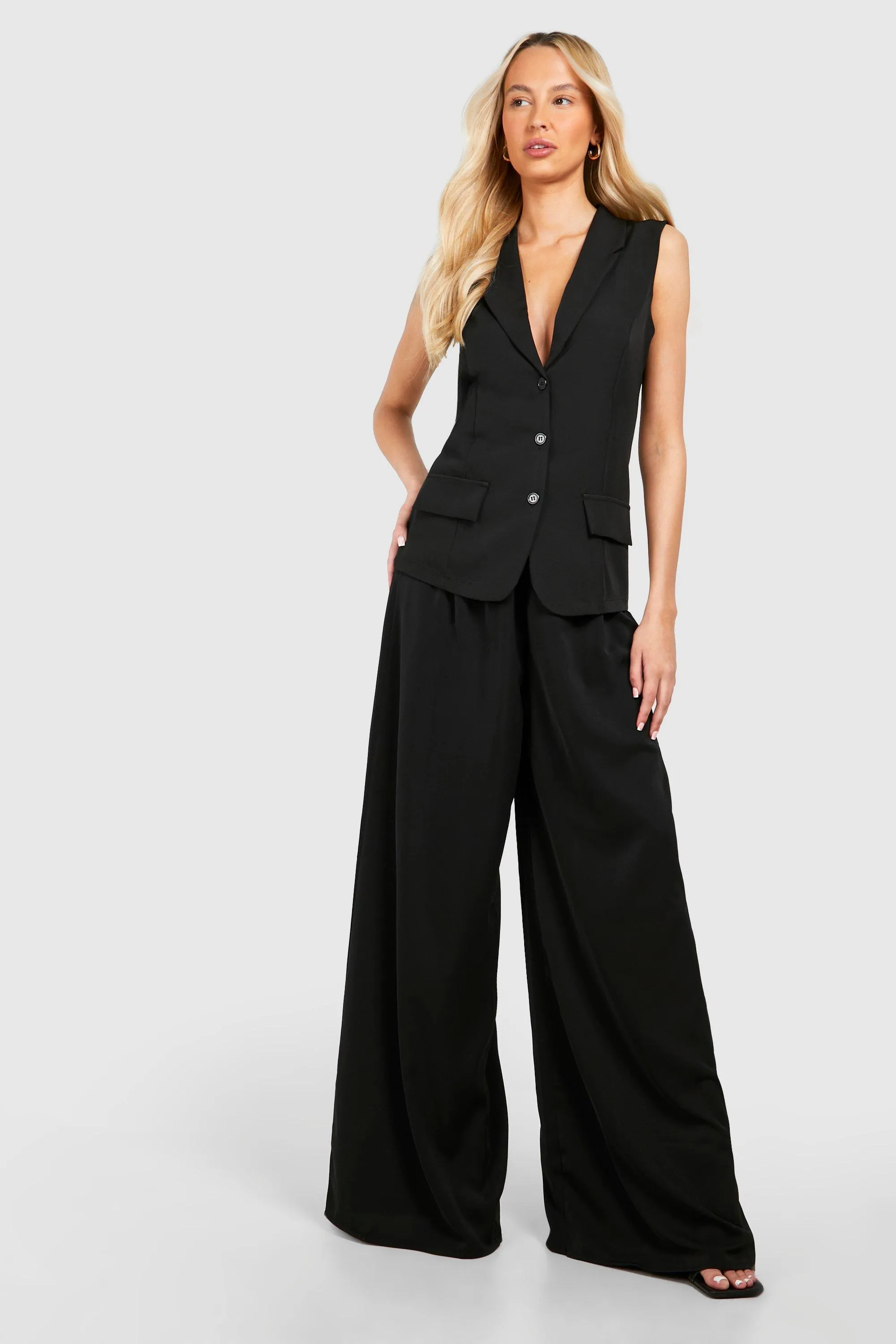 Trousers | Tall Woven Wide Leg Trousers | boohoo