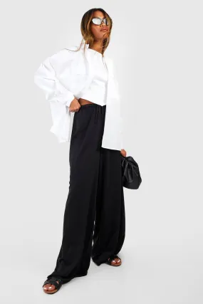 Trousers | Wide Fit Floaty Trousers | boohoo