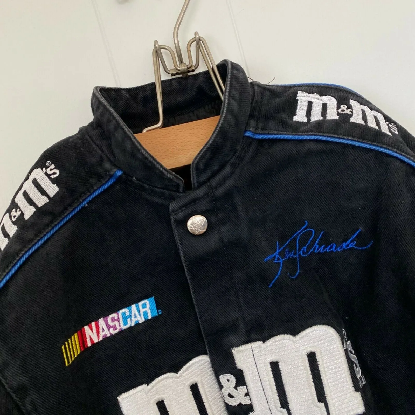 Vintage Nascar Ken Schrader #36 M&M's Racing Team Jacket JH Design Youth Medium