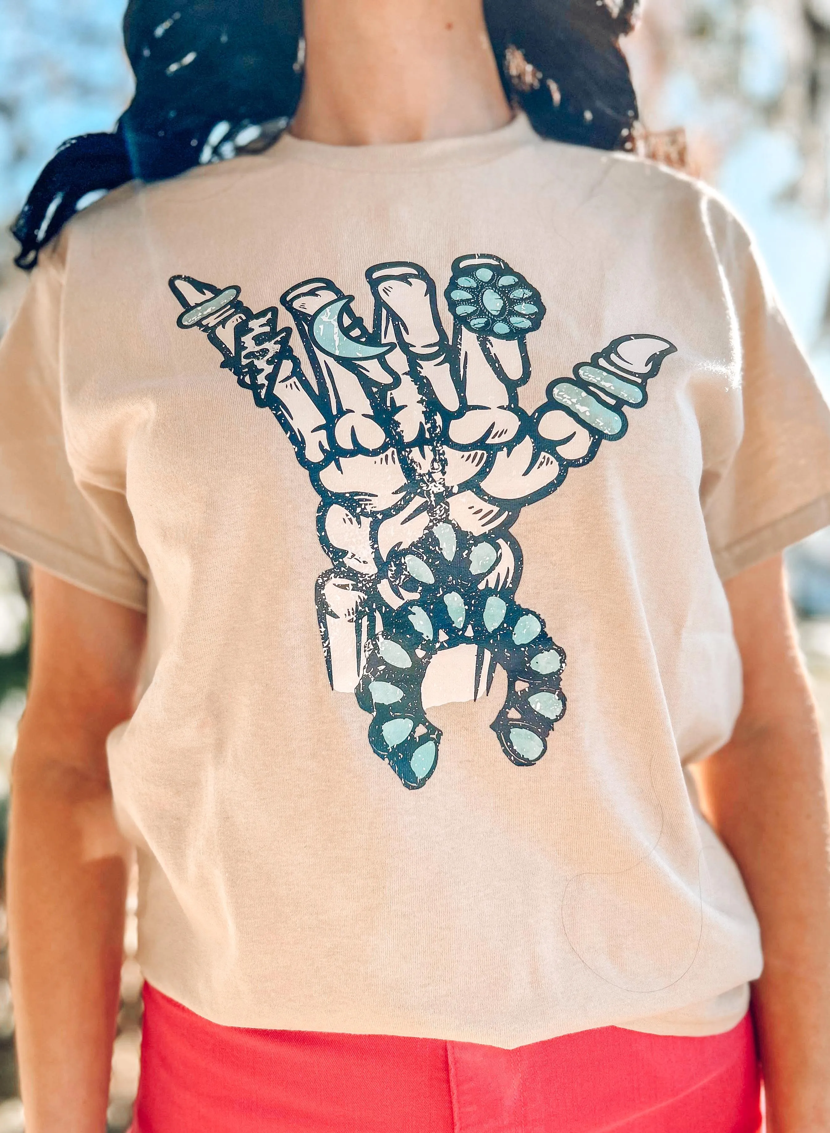 Wild West Skelly Tee | Sand