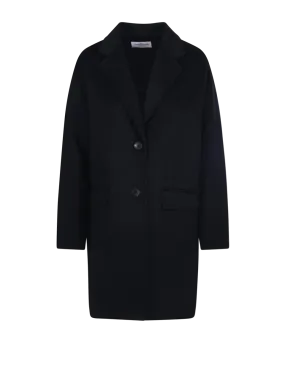 WOMAN DYNAMIS BLACK WOOL OXFORD SINGLE BREASTED COAT