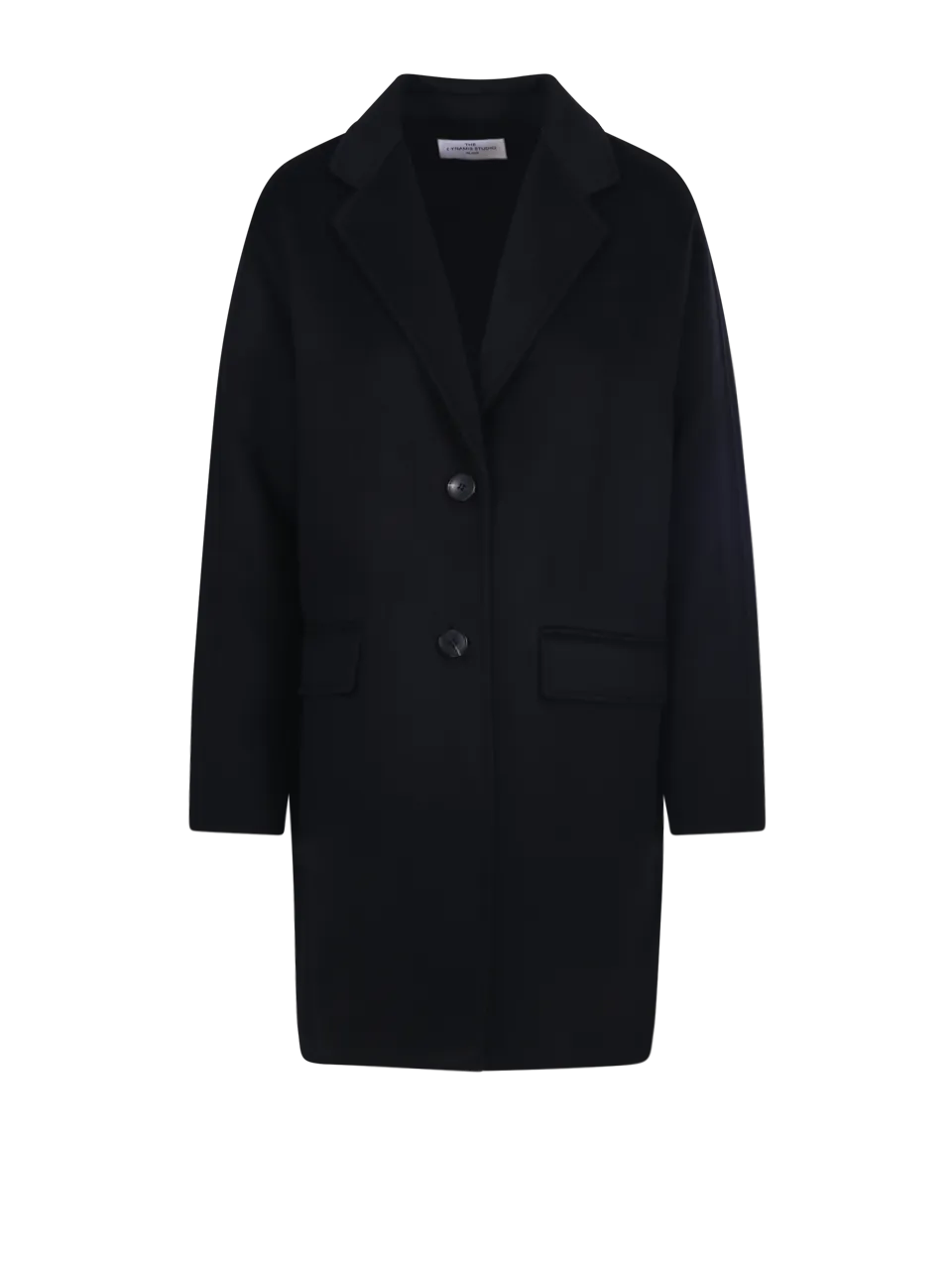 WOMAN DYNAMIS BLACK WOOL OXFORD SINGLE BREASTED COAT