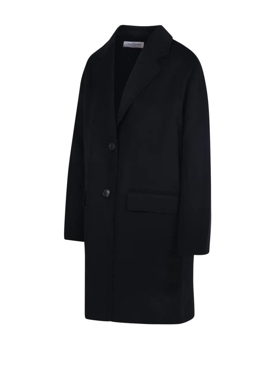 WOMAN DYNAMIS BLACK WOOL OXFORD SINGLE BREASTED COAT