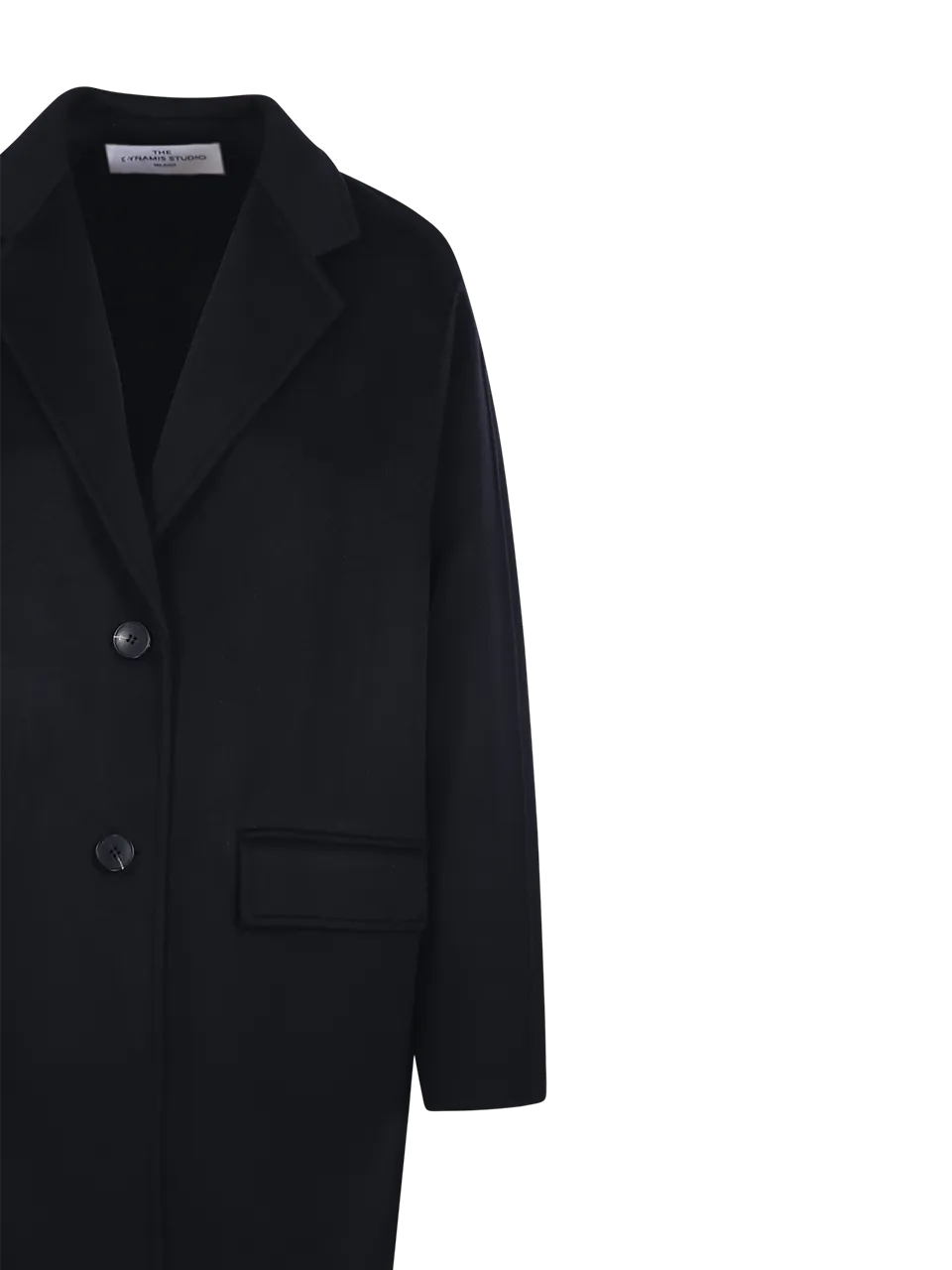 WOMAN DYNAMIS BLACK WOOL OXFORD SINGLE BREASTED COAT