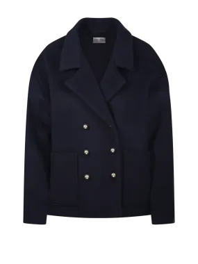 WOMAN FORTE FORTE BLUE VIRGIN WOOL COAT