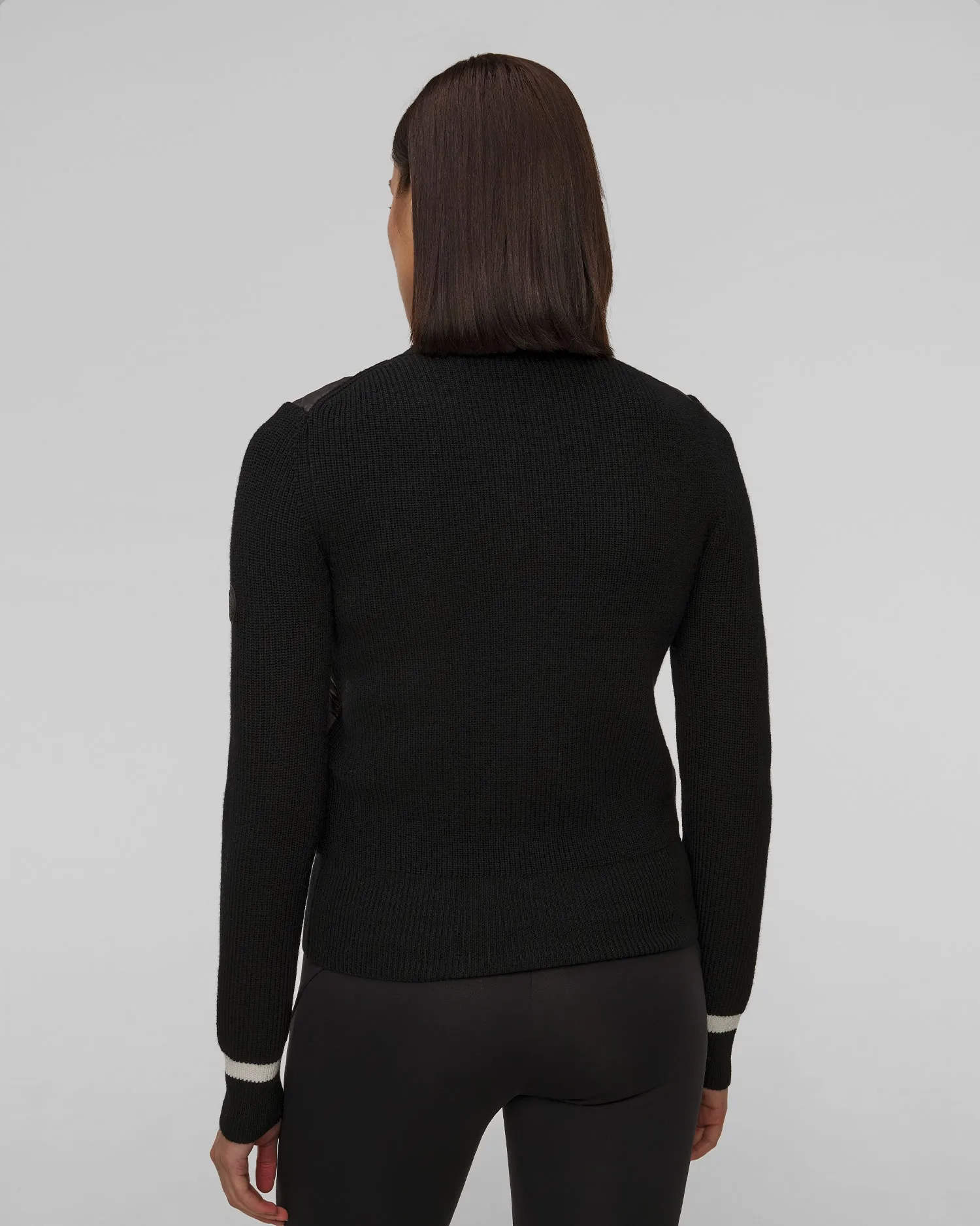 Women’s black woolen sweater woth a zip Sportalm 1824503731-5900