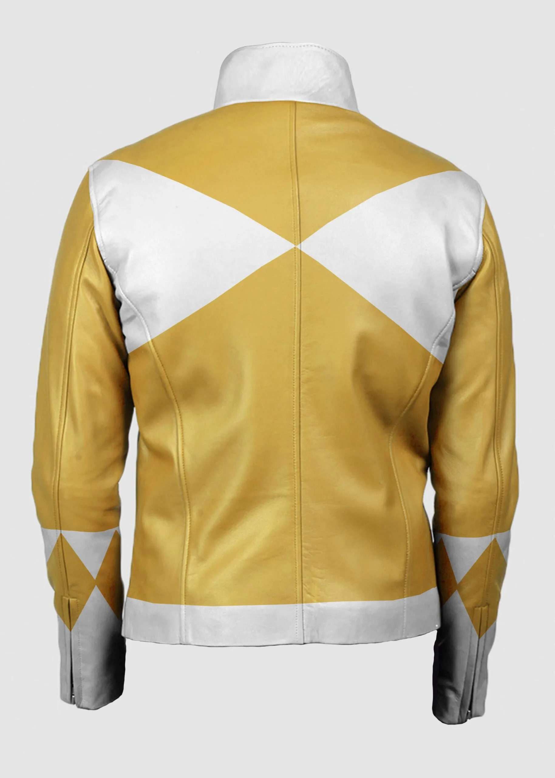 Womens Power Rangers Classic Leather Jacket - Yellow