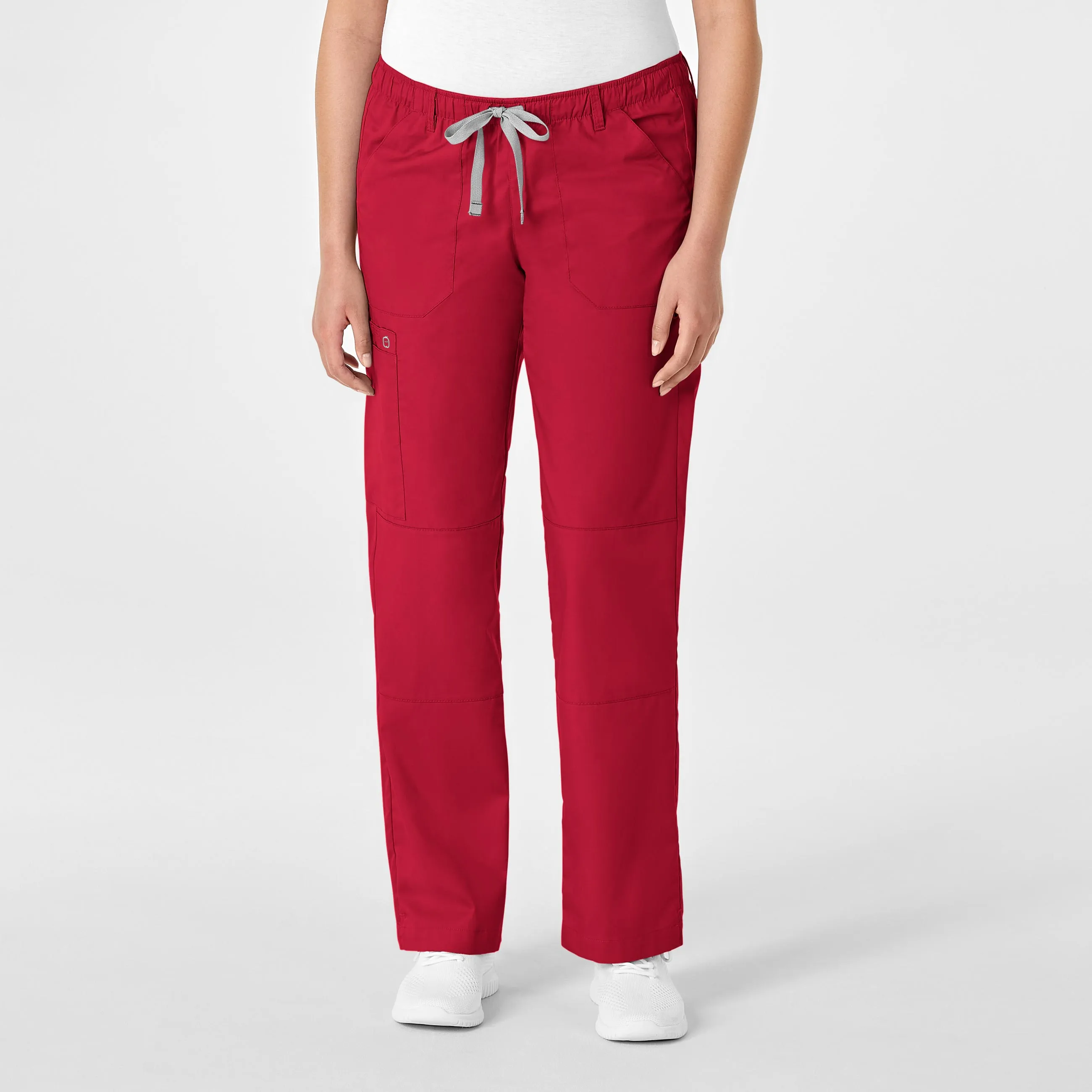 WonderWORK Women's Straight Leg Cargo Scrub Pant - Red