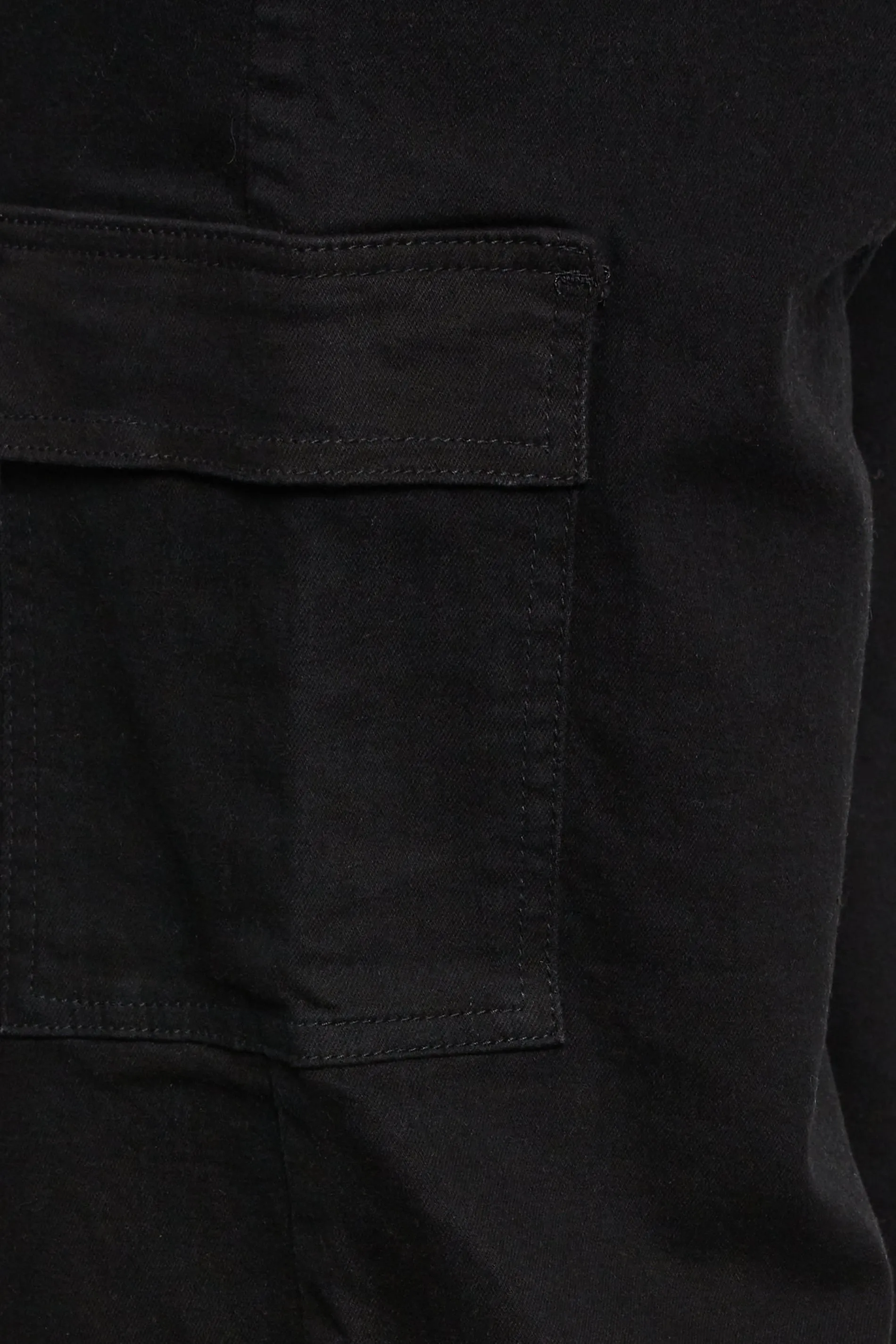 YOURS Curve Black Wide Leg Pocket Cargo Trousers