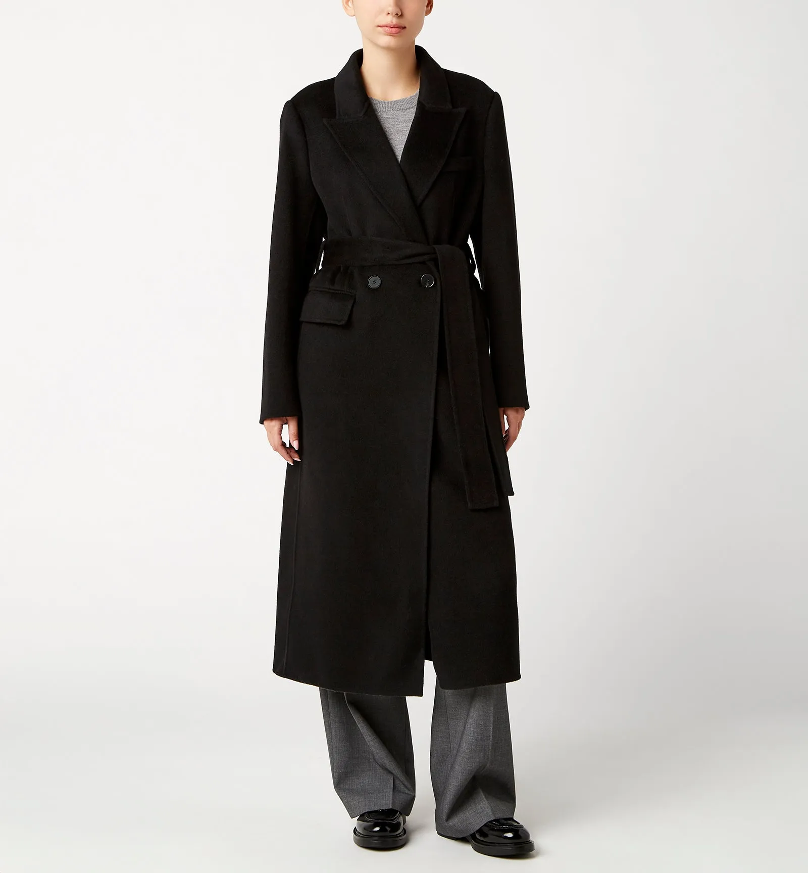 ZANE LONG WOOL WRAP COAT