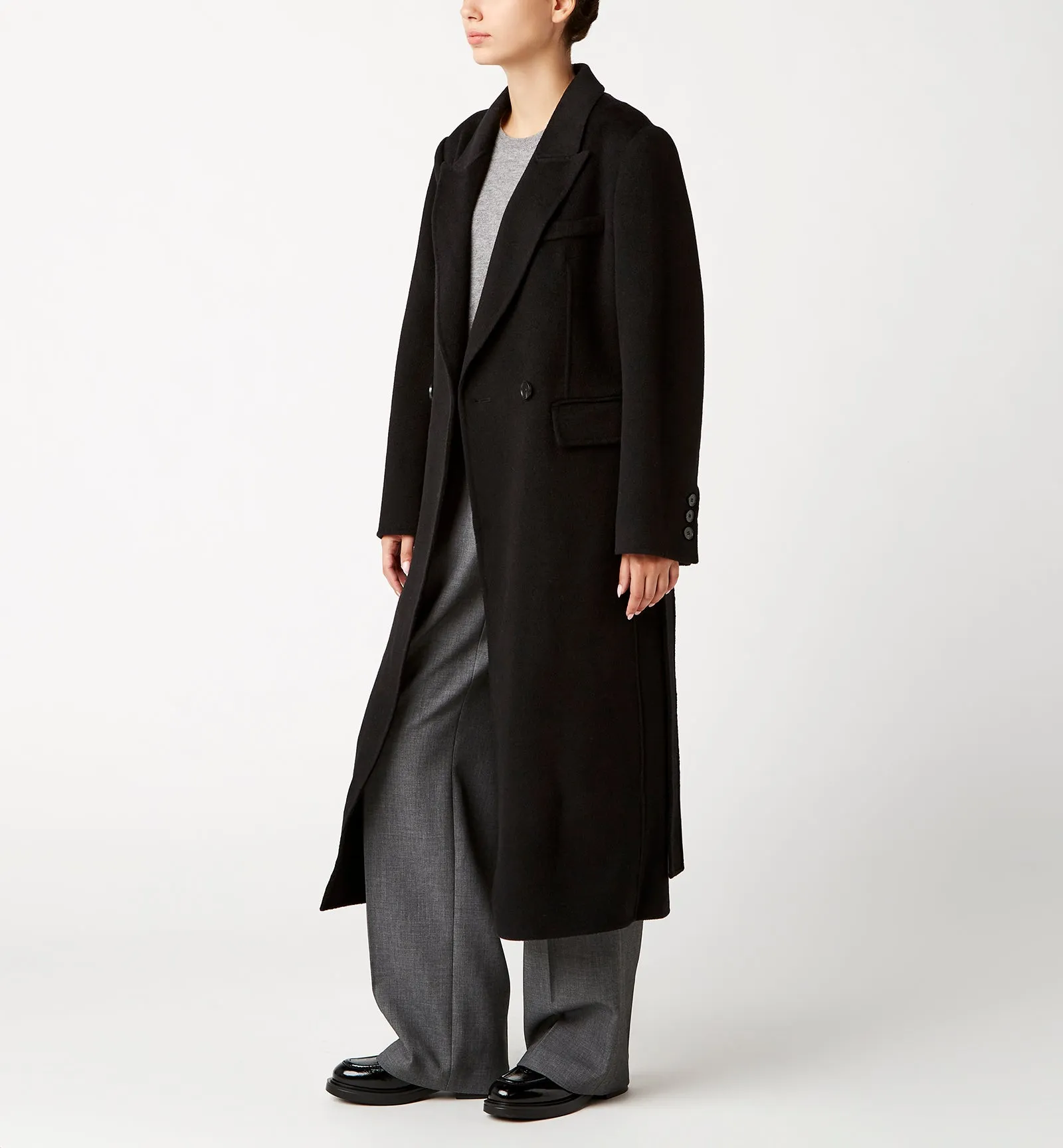 ZANE LONG WOOL WRAP COAT