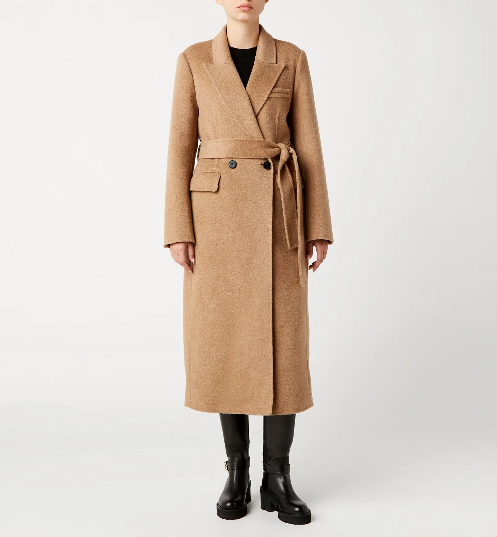 ZANE LONG WOOL WRAP COAT