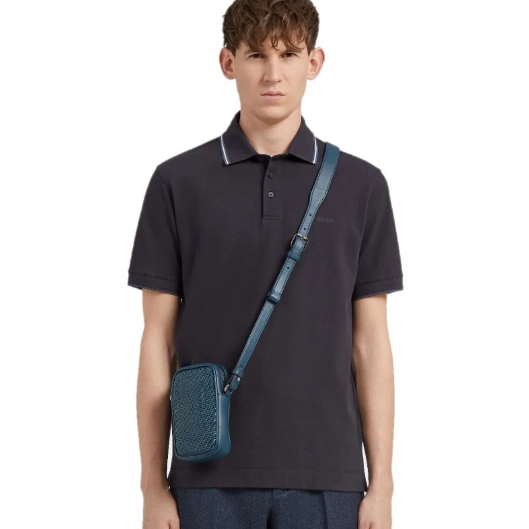 ZZegna Stretch Cotton Piquet Short-sleeve Polo