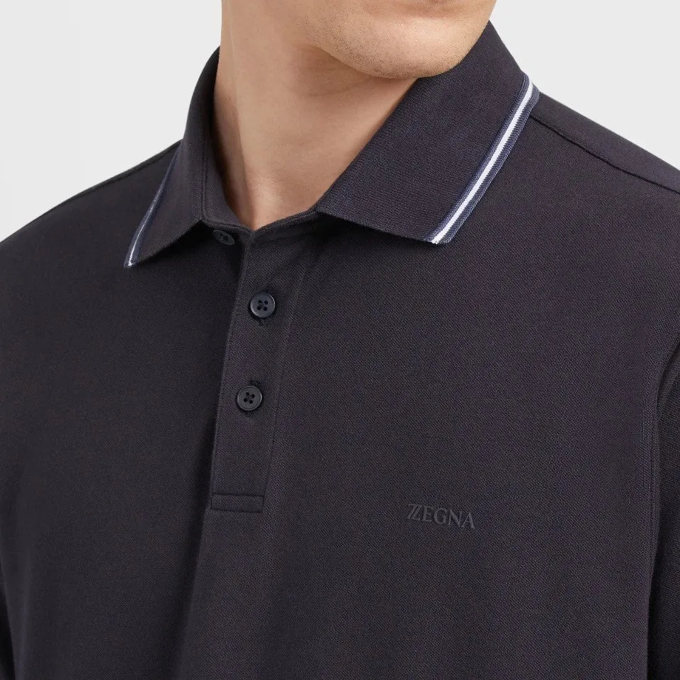 ZZegna Stretch Cotton Piquet Short-sleeve Polo