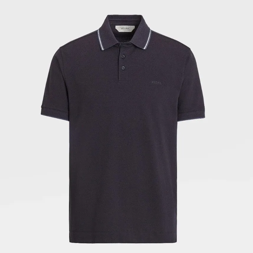 ZZegna Stretch Cotton Piquet Short-sleeve Polo